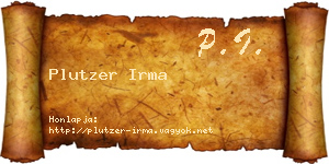 Plutzer Irma névjegykártya